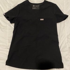 FIGS Catarina scrub top in black